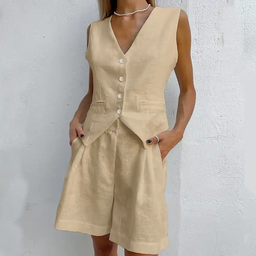 Bohemian Linen Loose Casual Two-piece Suit